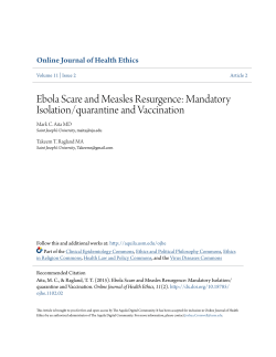Ebola Scare and Measles Resurgence
