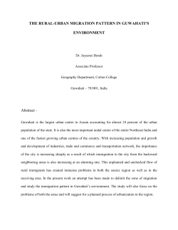 THE RURAL-URBAN MIGRATION PATTERN IN GUWAHATI`S