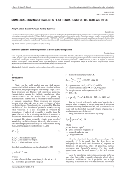 NUMERICAL SOLVING OF BALLISTIC FLIGHT EQUATIONS FOR
