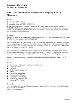 GSP171 Fundamentals of Intellectual Property Law in Singapore