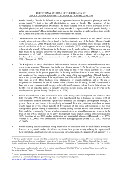 Definition and Synopsis of the Etiology of Gender