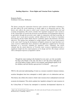 259 Duelling Objectives – Water Rights and Victorian Water