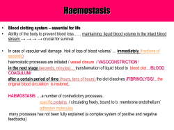 Disorders of hemostasis, DIC