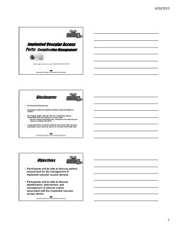 Implanted Vascular Access Ports