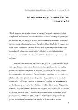 DECIDING AS BRINGING DELIBERATION TO A CLOSE