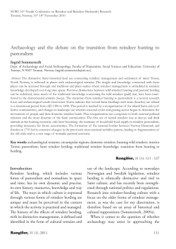Archaeology and the debate on the transition from reindeer hunting