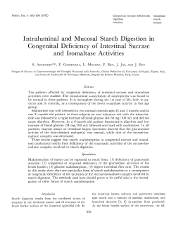 Intraluminal and Mucosal Starch Digestion in Congenital
