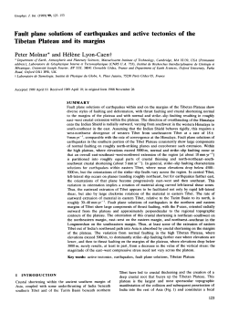 Fault plane solutions of earthquakes and active tectonics of the