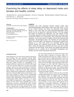 Examining the effects of sleep delay on depressed males and
