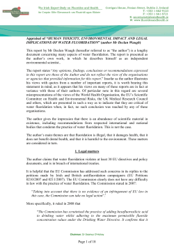Page 1 of 18 Appraisal of &ldquo;HUMAN TOXICITY, ENVIRONMENTAL