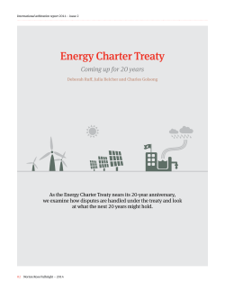 Energy Charter Treaty - Norton Rose Fulbright
