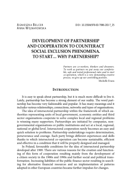 development of partnership and cooperation to counteract social