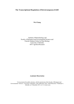 The Transcriptional Regulation of Retrotransposon BARE