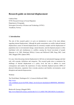 Research Guide on Internal Displacement
