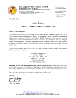 Medical Opt-Out Cash Back Attestation