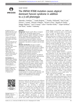 The HNF4A R76W mutation causes atypical dominant Fanconi