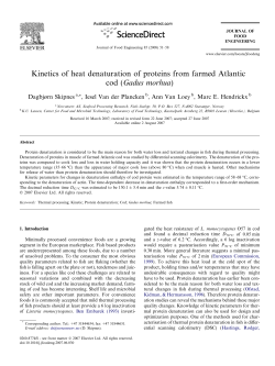 Kinetics of heat denaturation of proteins from farmed