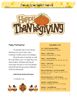 Lower Devo Specialists` November Newsletter