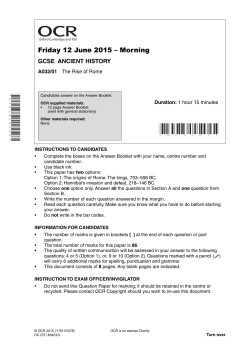 Question paper - Unit A032/01 - The rise of Rome