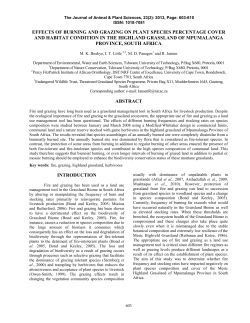 effects of burning and grazing on plant species percentage cover