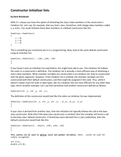 C++ Constructor Initializer Lists