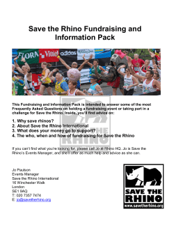 Save the Rhino Fundraising and Information Pack