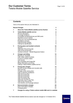 Terms and Conditions for Telstra Mobile Satellite