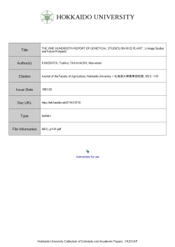 THE ONE HUNDREDTH REPORT OF GENETICAL STUDIES ON