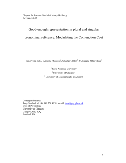 Good-enough representation in plural and singular pronominal