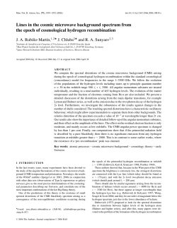 Lines in the cosmic microwave background spectrum from the epoch