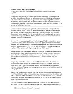 American Racism: Why It Won`t Go Away