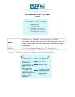 Four Key Elements of Analysis - ARC-PA