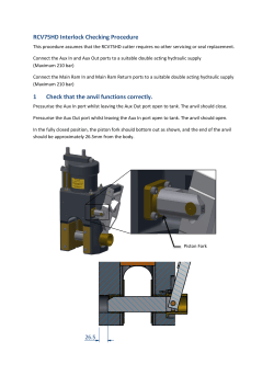 RCV75HD Interlock Checking Procedure 1 Check that the anvil
