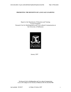 PROMOTING THE BENEFITS OF LANGUAGE LEARNING Report to
