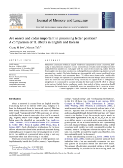 Are onsets and codas important in processing letter position?