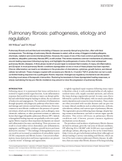 Pulmonary fibrosis: pathogenesis, etiology and regulation