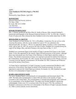 Stoddard, Amos, Papers