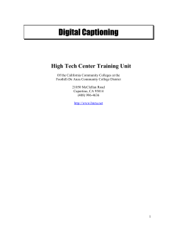 Digital Captioning - High Tech Center Training Unit - Foothill