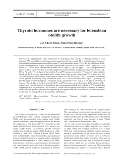 Thyroid hormones are necessary for teleostean otolith growth