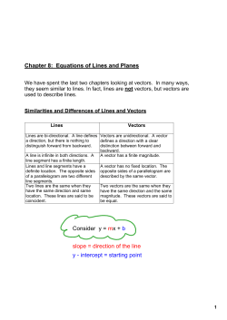 Chapter 8: Equations of Lines and Planes Consider y