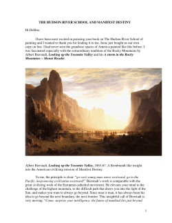 1 THE HUDSON RIVER SCHOOL AND MANIFEST DESTINY Hi