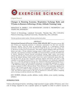 Changes in Running Economy, Respiratory Exchange Ratio and