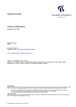 Fictions of Ambivalence: Social Uneasiness and - VBN