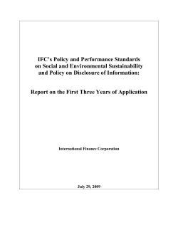 IFC`s Policy and Performance Standards on Social and