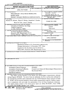 Preliminary analysis and modeling based upon Project