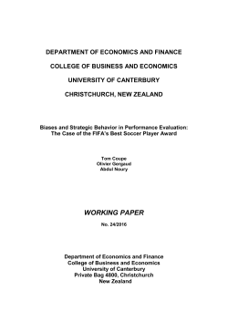 The Case of the FIFA`s Best Soccer Player Award