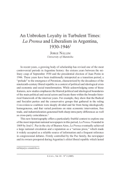 La Prensa and Liberalism in Argentina, 1930-19461