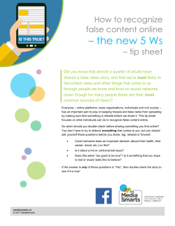 How to recognize false content online - the new 5 Ws