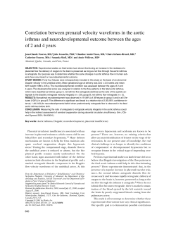 Correlation between prenatal velocity waveforms in the aortic