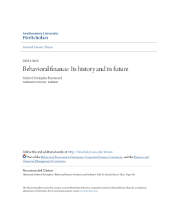 Behavioral finance: Its history and its future